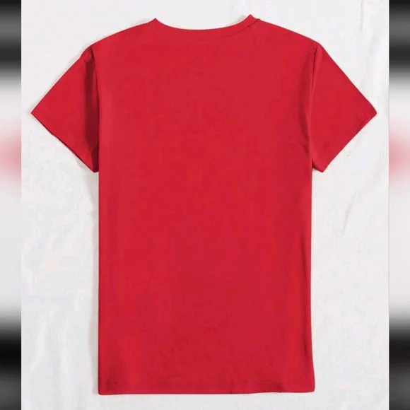 Daisy Graphic Women's Top Red - Picture 2 of 5
